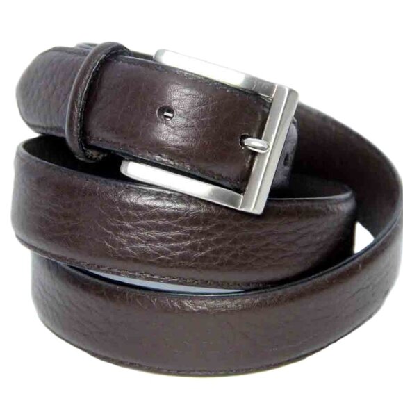 Perry Ellis Full Grain Cowhide Leather Dress Belt Brown Size 36 BEST FITS 34 - Picture 1 of 2